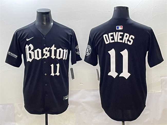 Men's Boston Red Sox #11 Rafael Devers Black Gothic Vapor Limited Stitched Baseball Jersey